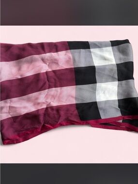 Burberry Pink and White Striped Scarf